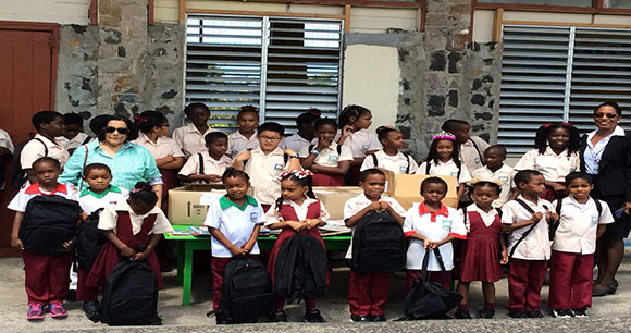 Donation of school bags and books